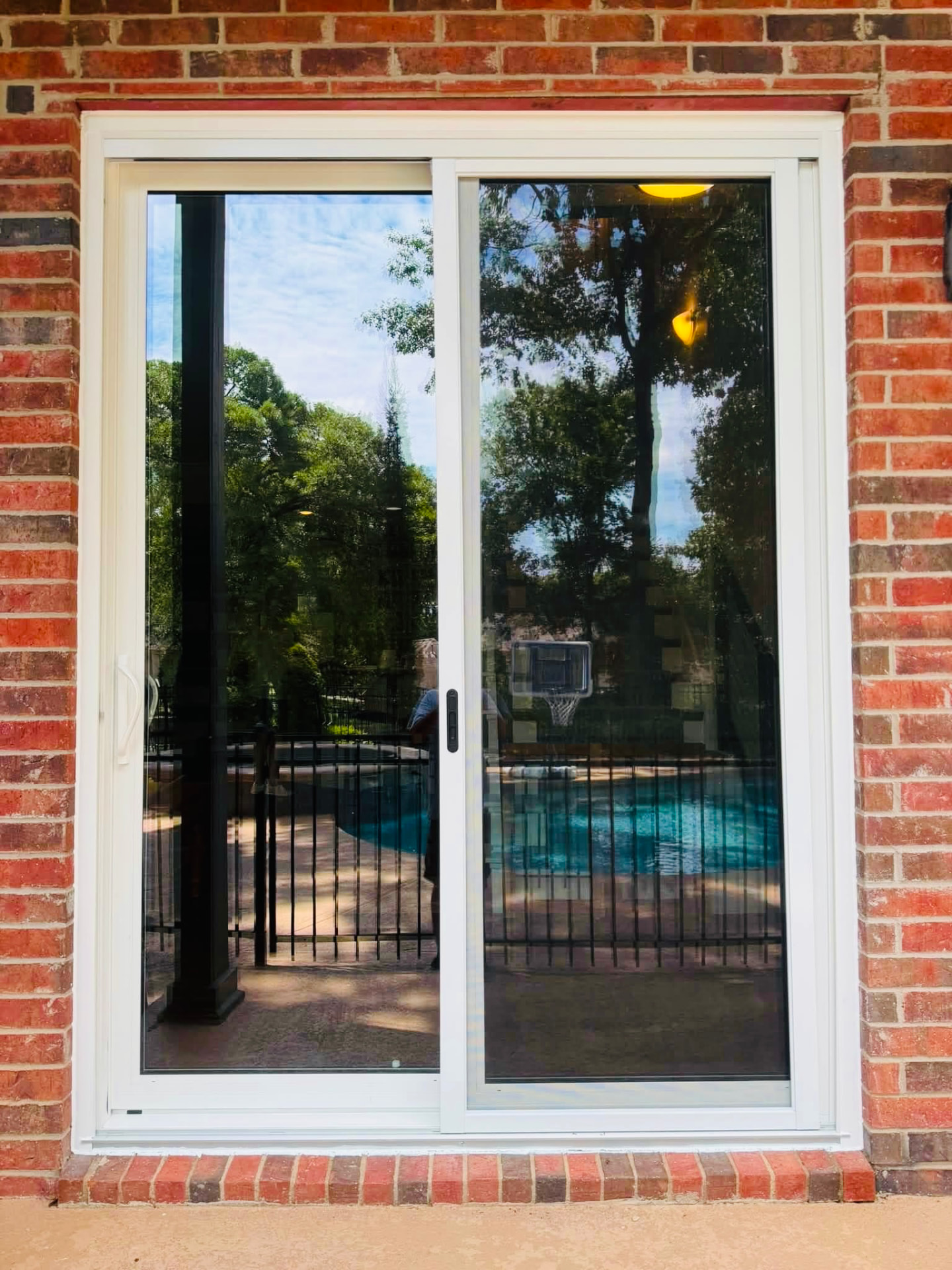 Sliding patio door after installation