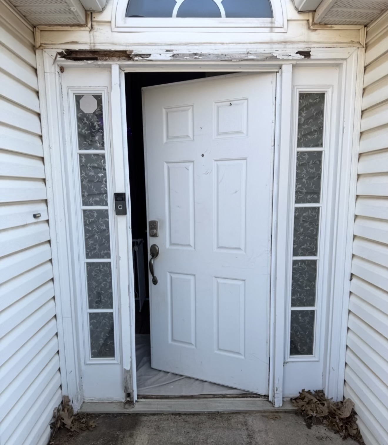 Front entry door before installation