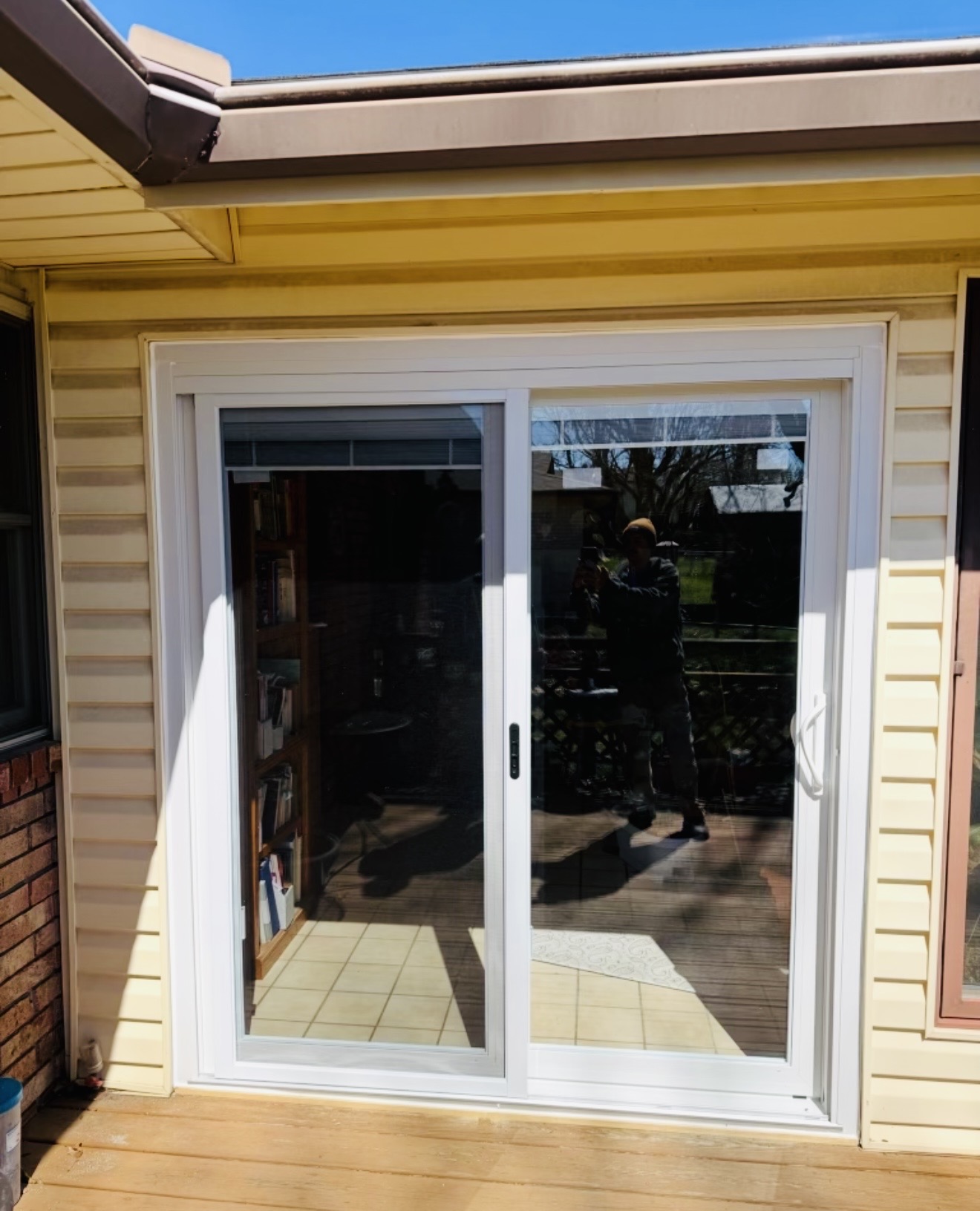 Sliding patio door after installation