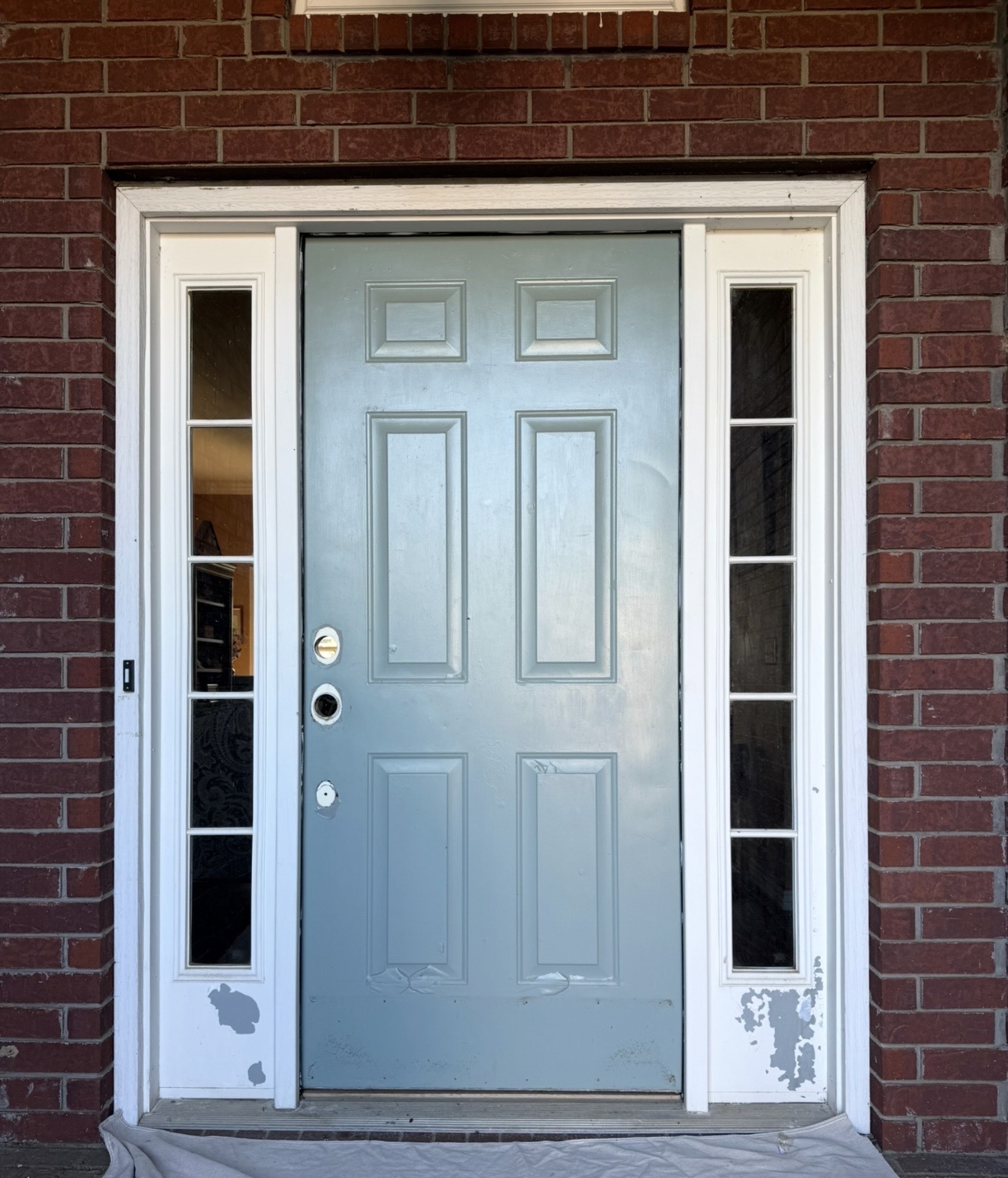 Front entry door before installation