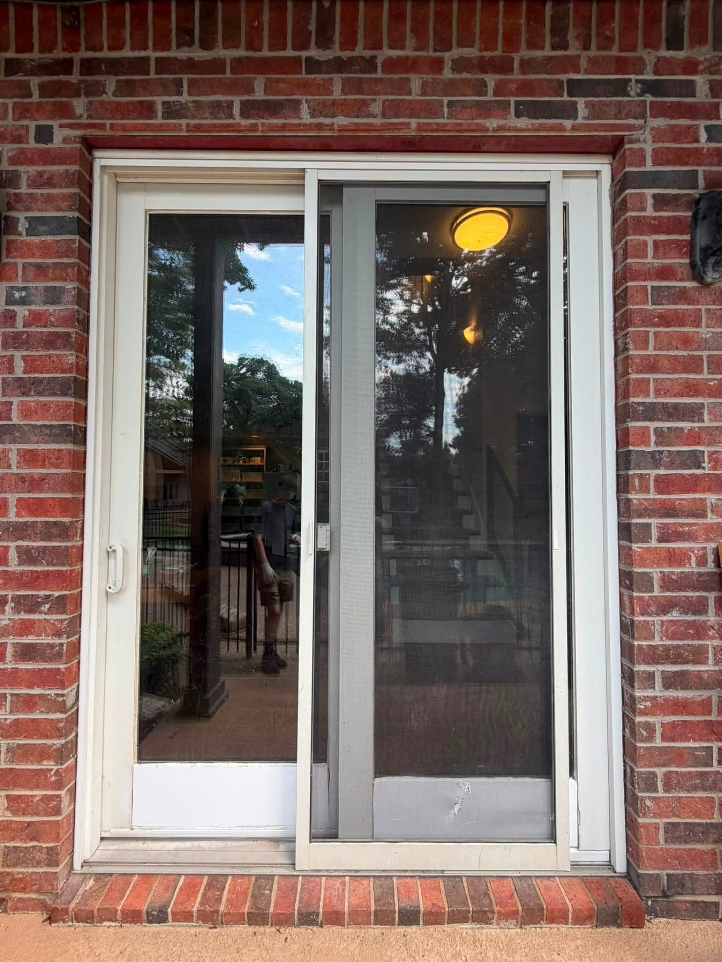Sliding patio door before installation